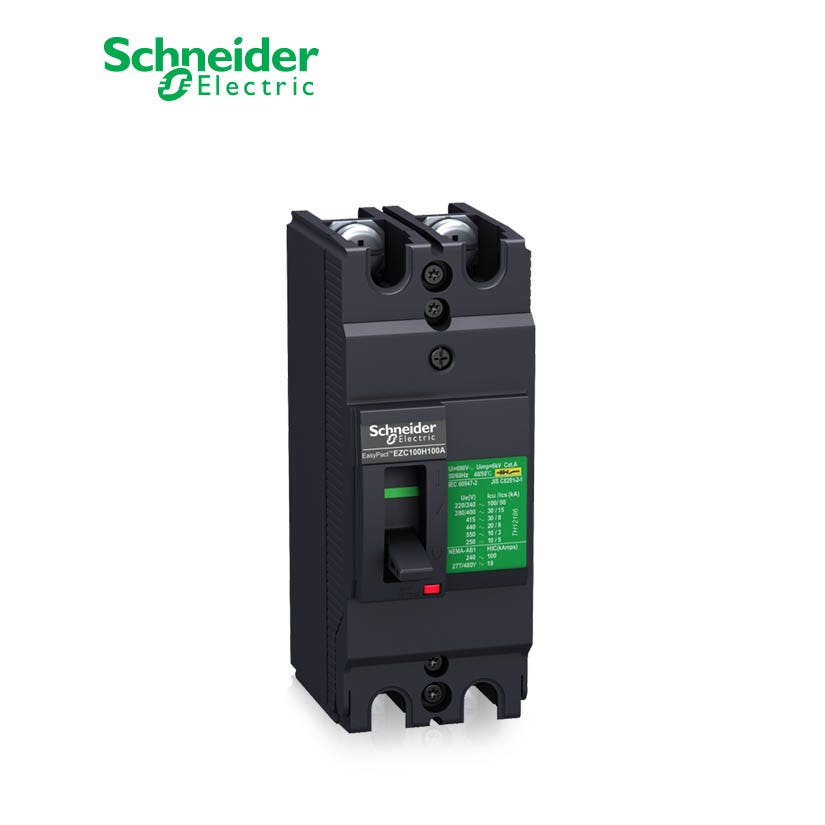 شنايدر - قاطع رئيسي 75 أمبير - EasyPact EZC100H, 2P, 75A, 50kA 220/240V, TMD Trip Unit