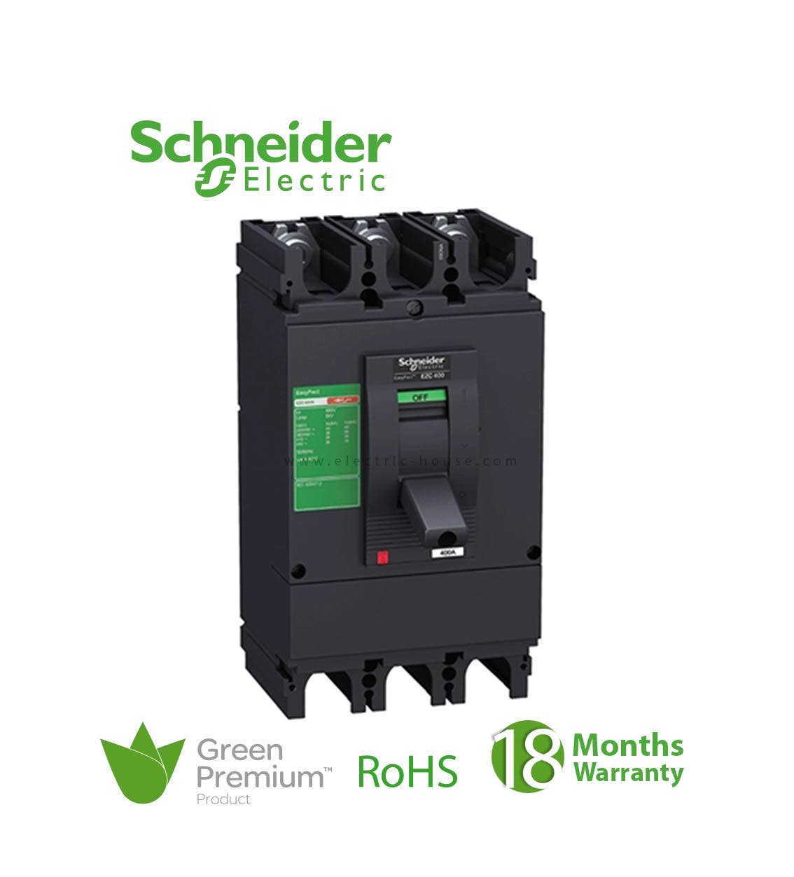 شنايدر - قاطع رئيسي 200 أمبير - EasyPact EZC250N, 3P, 200A, 25kA 400/415V, TMD Trip Unit