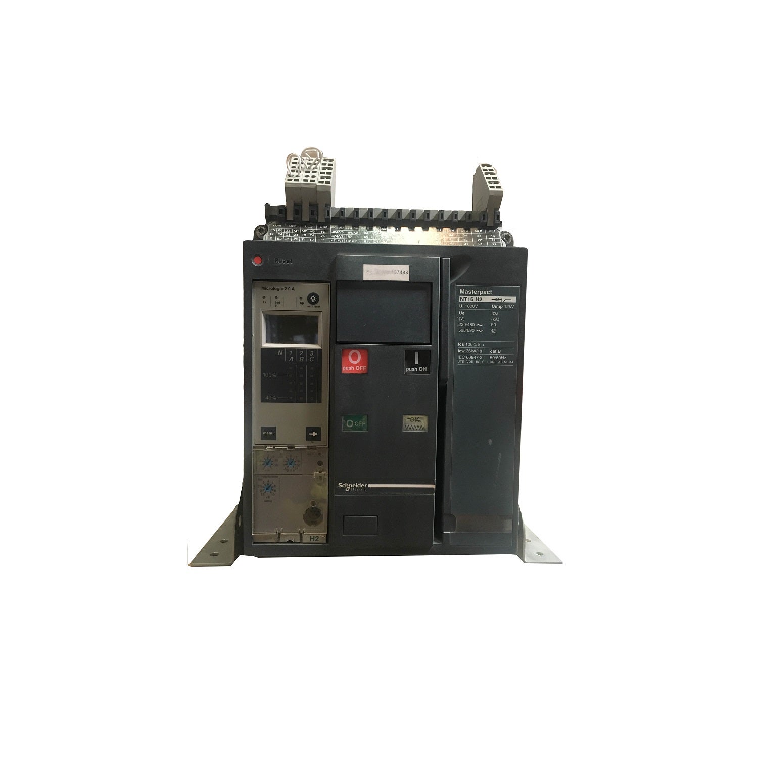 شنايدر -قاطع إيه سي بي - MasterPact NT, 1600A, H2, 50 kA at 440 VAC 50/60 Hz, 3 Poles, Fixed, Micrologic 2.0 A