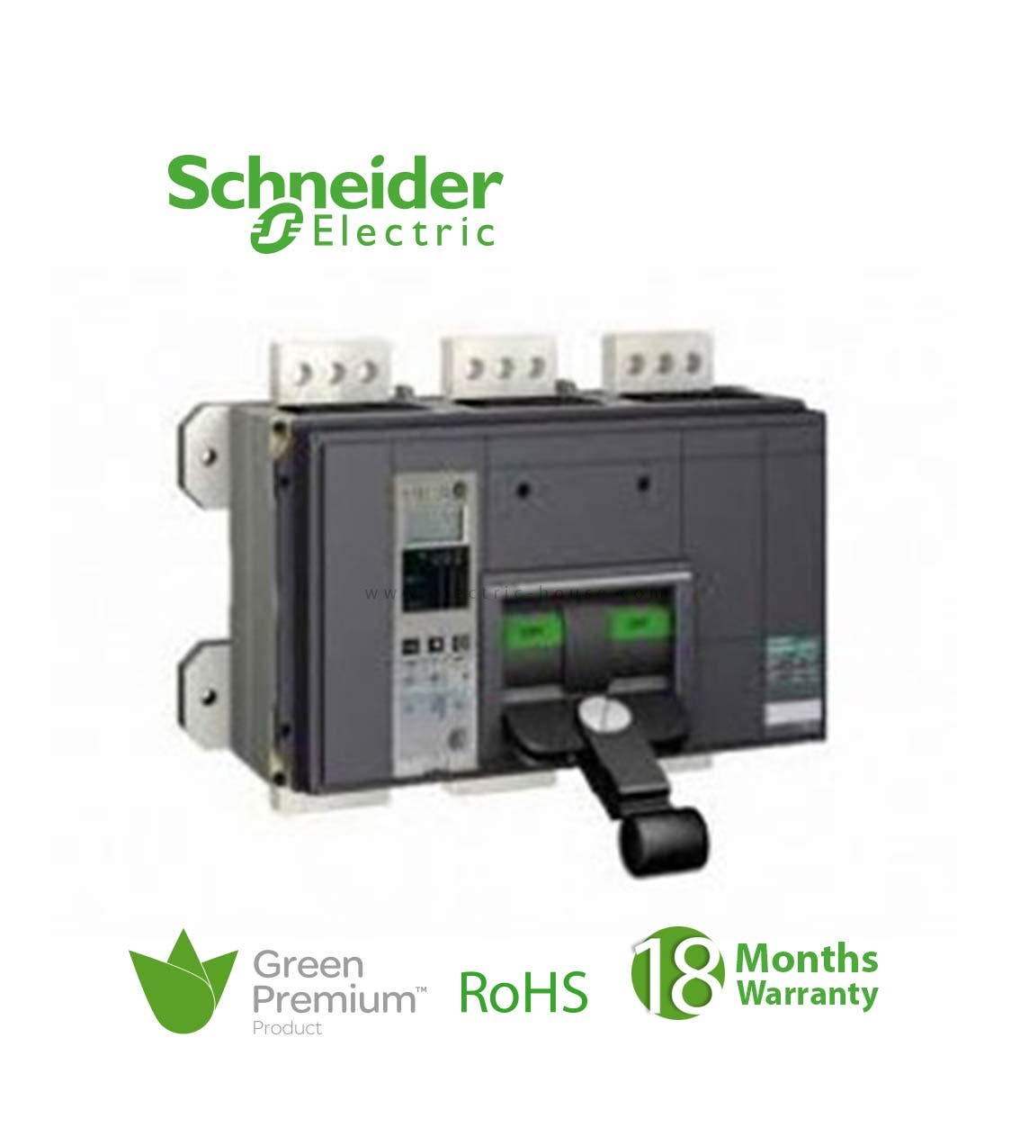 شنايدر - قاطع إيه سي بي - MasterPact NW, 1600A, H1, 3 Poles, Fixed, Micrologic 2.0 E