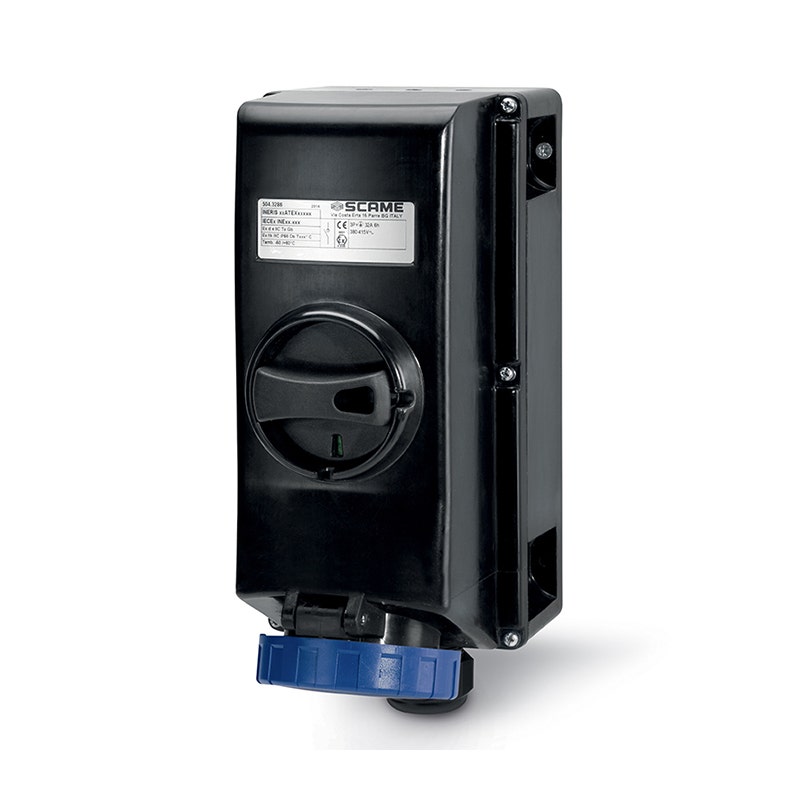 سكامي مقبس متداخل، 32a، 2pe، 6h، ip66، 200 250v، 50hz، 60hz، ii 2gd، أ