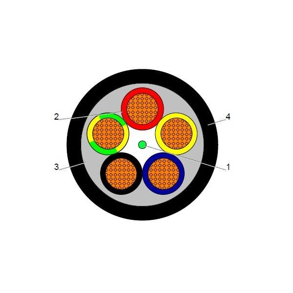 بحرة - كيبل مرن - مقاس 5x10 مم - جهد منخفض - لون أسود - PVC - LS0H - IEC 60502-1 FR-IEC 60332-3.24