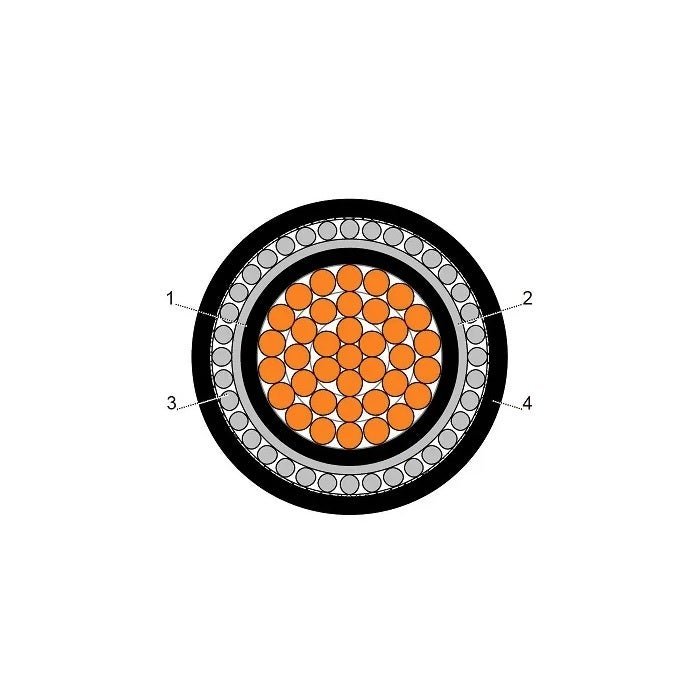 بحرة - كيبل XLPE نحاس - 1 خط - مقاس 500 مم - مسلح AWA - أسود - 600/1000 فولت