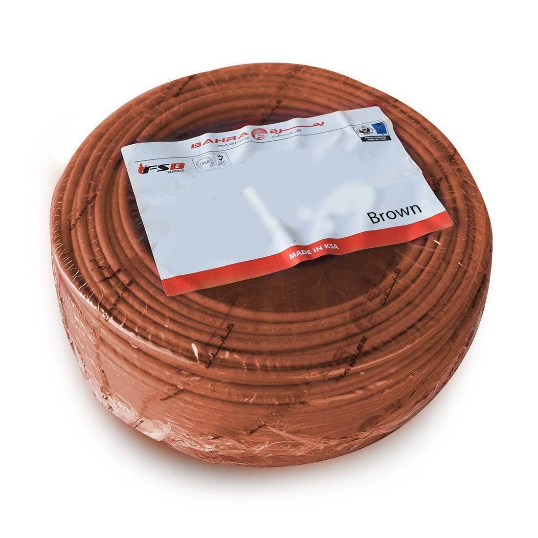 بحرة - سلك كهربائي نحاس - MICA LS0H - المواصفات البريطانية - NYA - مقاس 1.5 مم - بني - 450/750 فولت - 91.44 متر
