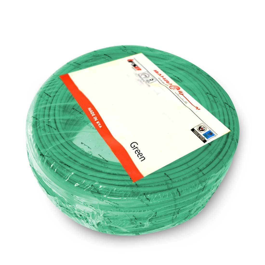 بحرة - سلك كهربائي نحاس - LS0H - المواصفات البريطانية - NYA - مقاس 1.5 مم - أخضر - 450/750 فولت - 91.44 متر