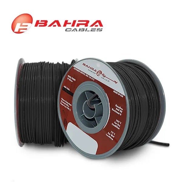 بحرة - سلك كهربائي نحاس - المواصفات الأمريكية - THHN - مقاس 6 AWG - أسود - 600 فولت - 152.44 متر