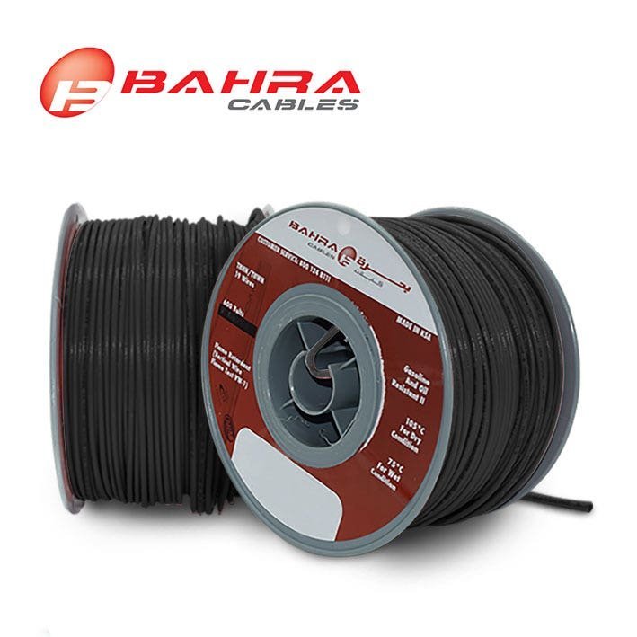 بحرة - سلك كهربائي نحاس - المواصفات الأمريكية - THHN - مقاس 16 AWG - أسود - 600 فولت - 152.44 متر